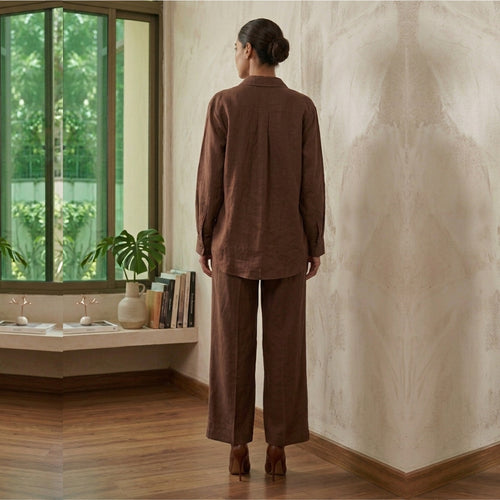 Beigh Button Down Cord Set 2-Piece